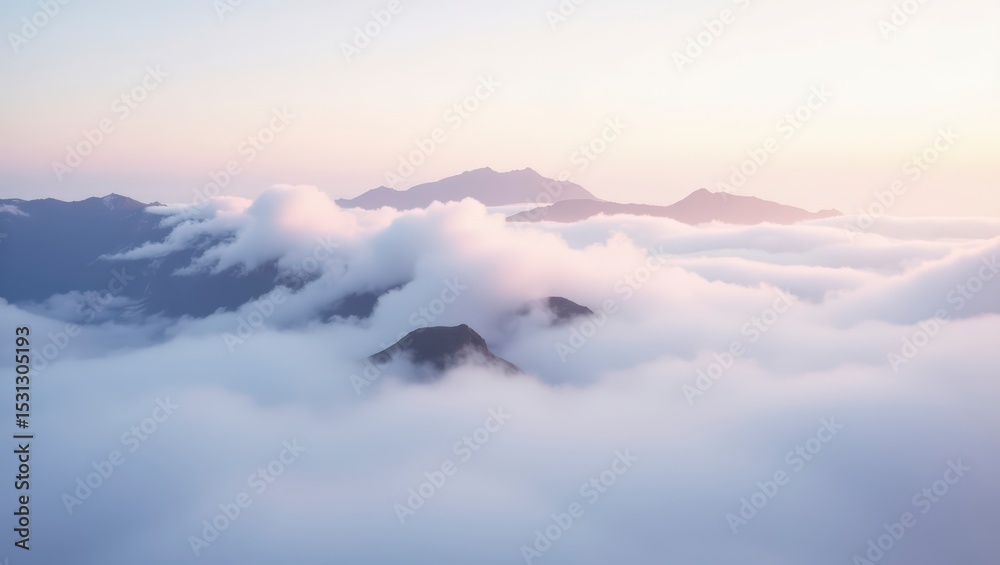 Fototapeta premium Mountains and Clouds at Dawn
