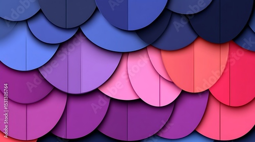 Abstract layered circles in various colors