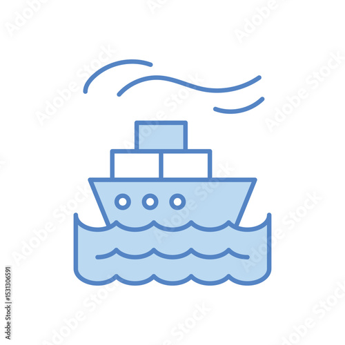 Cargo Ship Icon vector stock illustration