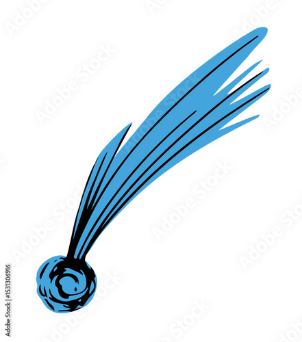 Flying comet with a tail. Vector drawing
