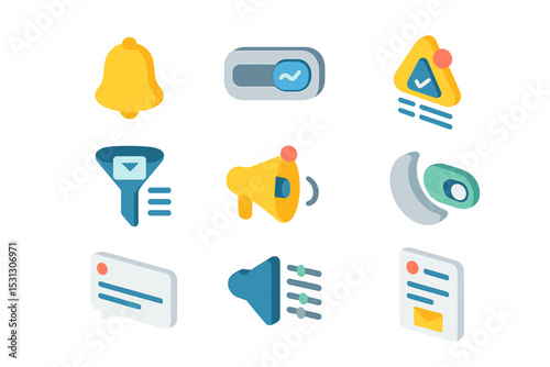Vibrant notification icons for apps with colorful alerts and messages