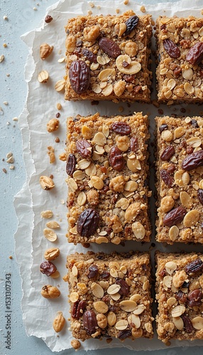 Homemade Granola Bars with Mixed Nuts and Milk