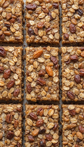Homemade Granola Bars with Mixed Nuts and Milk