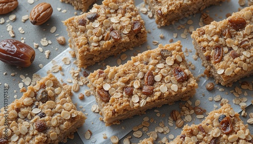 Homemade Granola Bars with Mixed Nuts and Milk