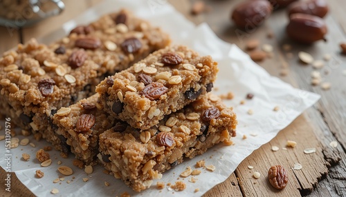 Homemade Granola Bars with Mixed Nuts and Milk