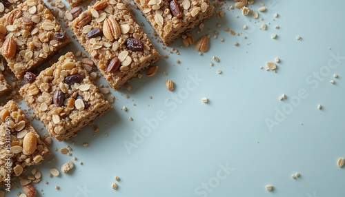 Homemade Granola Bars with Mixed Nuts and Milk