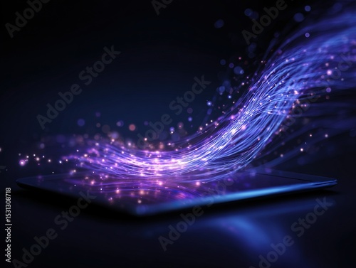 Electromagnetic Data Transfer Abstract Visualization
