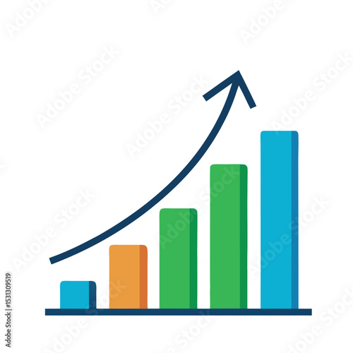 business graph with arrow
