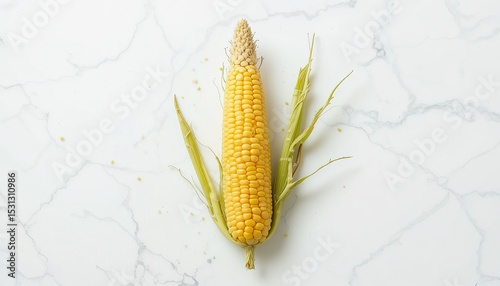 Fresh Sweet Corn on White Background