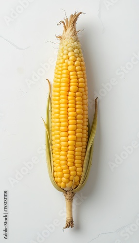 Fresh Sweet Corn on White Background
