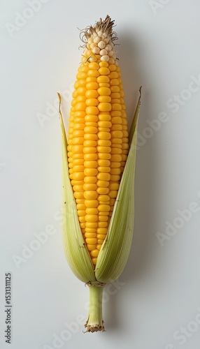 Fresh Sweet Corn on White Background
