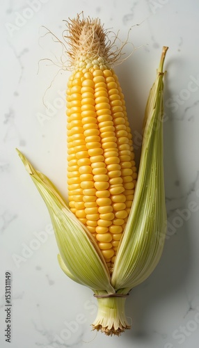 Fresh Sweet Corn on White Background