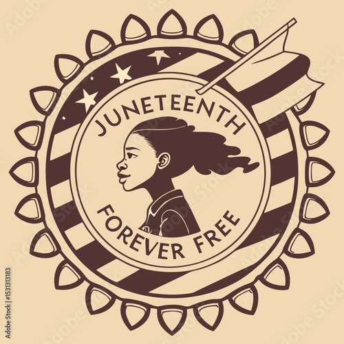 claymorphic badge juneteenth forever free.