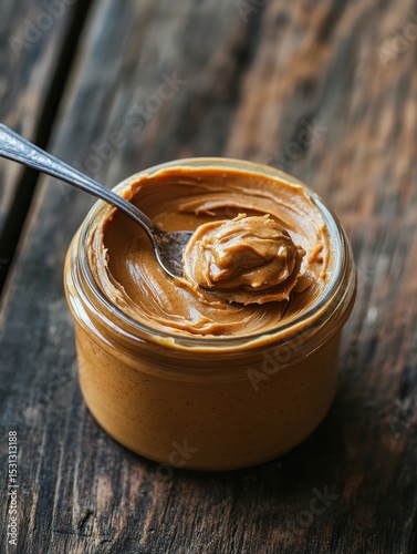Delicious peanut butter spread rustic kitchen food photography natural light