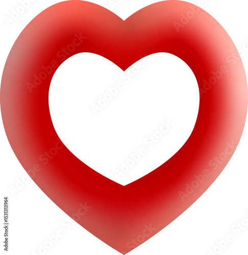 red heart isolated on white