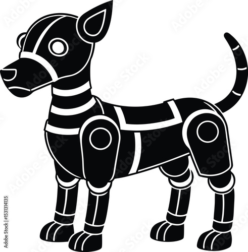 Robot Dog cartoon type silhouette 