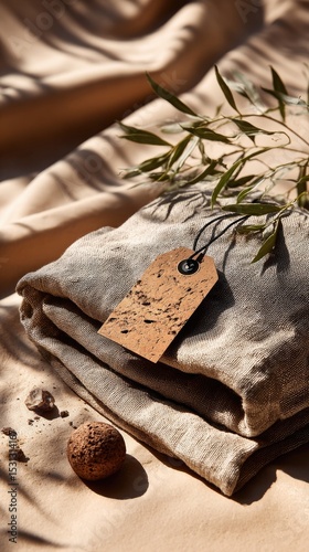 Natural textiles still life display