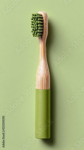 Olive green bamboo toothbrush