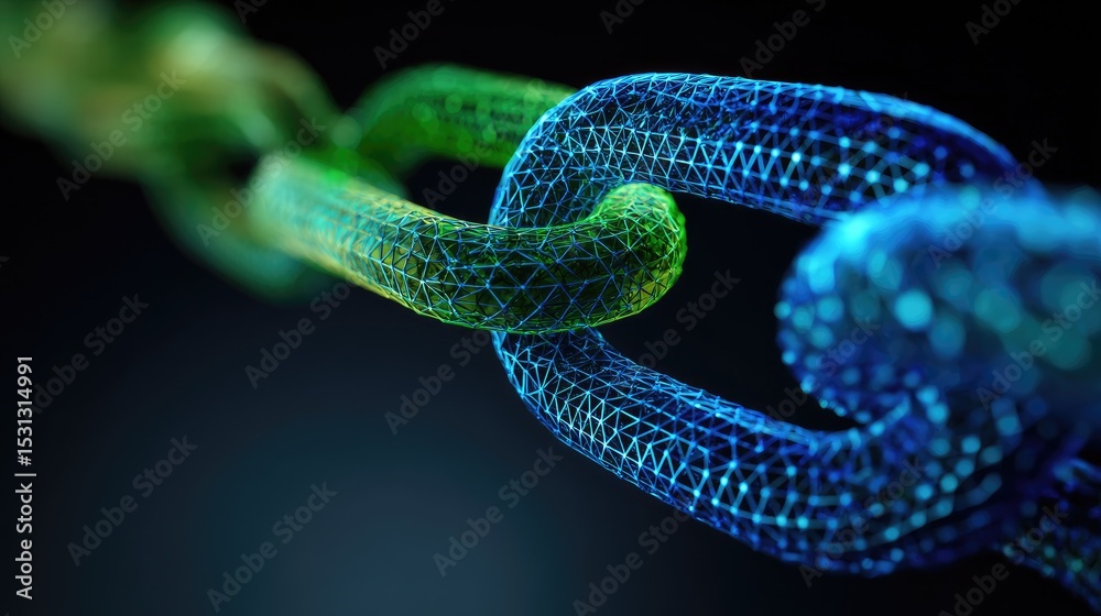 Obraz premium Abstract chain link, vibrant digital design