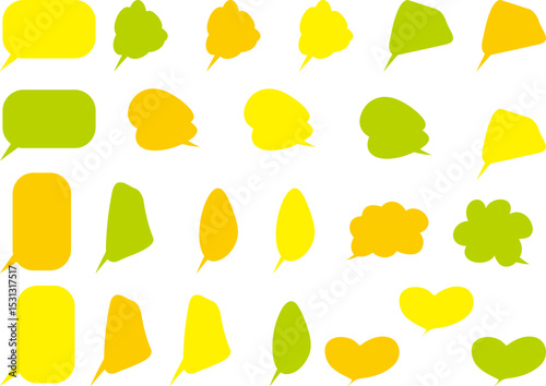 柑橘系カラー.の爽やか吹き出しセットai