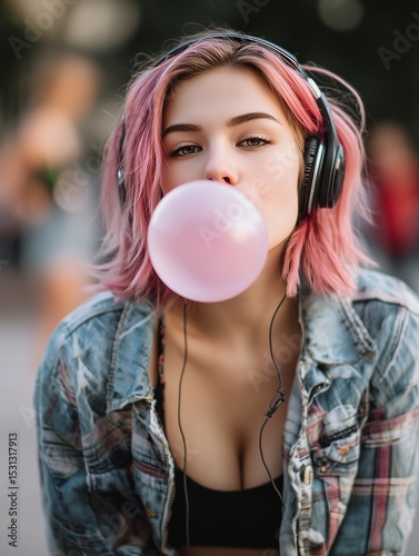 A trendy teenage girl with ...
