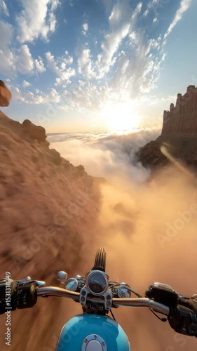 Wallpaper Mural Motorbike ride through desert canyon at sunrise
 Torontodigital.ca