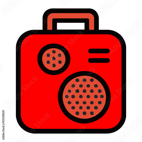 Mini Red portable radio handle Speaker with and
