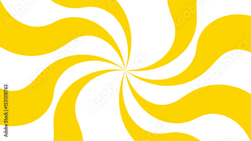 Abstract bold, radial swirl pattern with wavy, curved orange shapes with central point on a white background. Dynamic motion and a hypnotic spiral effect and energetic optical illusion. 