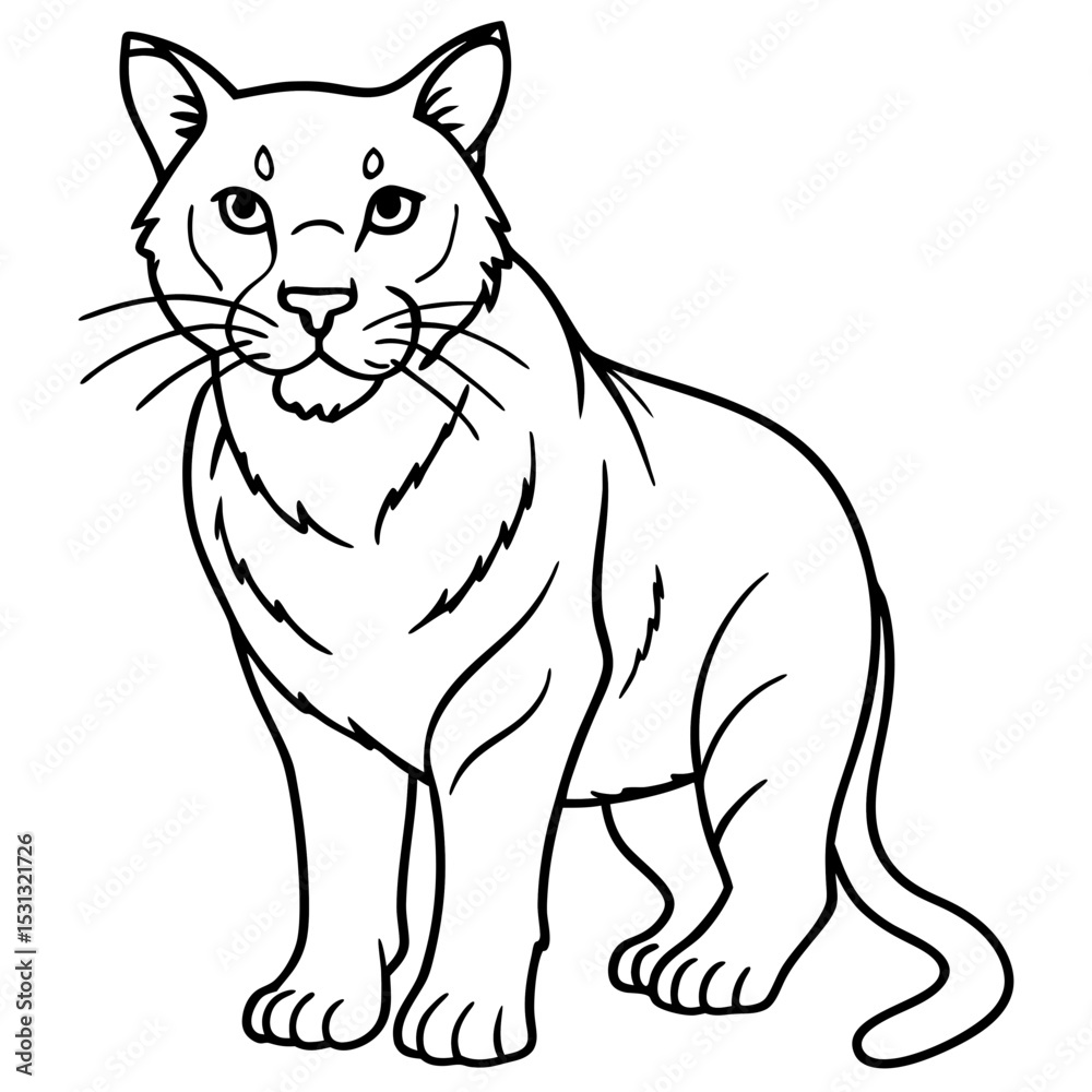 Fototapeta premium Wildcat Sketch line art vector