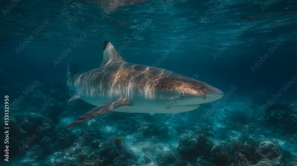 Fototapeta premium Blacktip shark underwater view