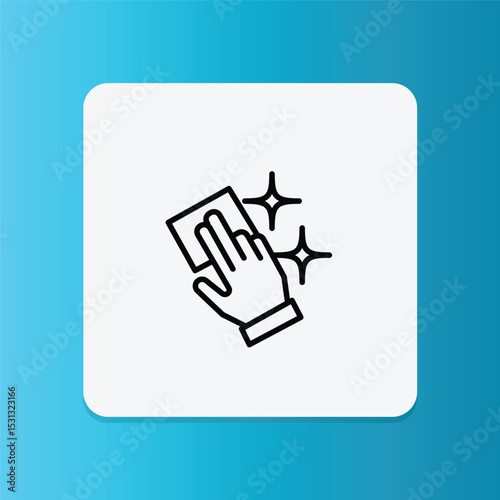 Hand with sparkles icon representing cleanliness, easy cleaning, or hygienic surfaces.