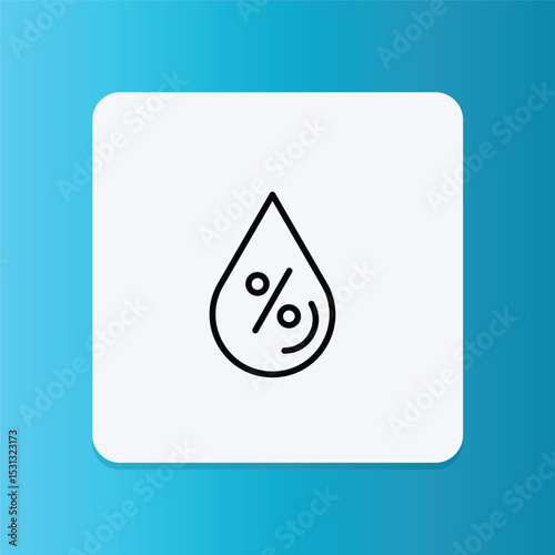 Water drop with percentage symbol, indicating moisture control or humidity balance.