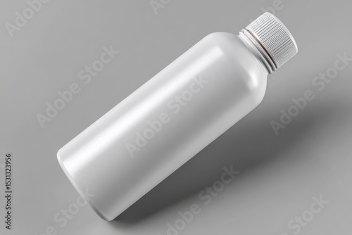 White plastic bottle mockup on gray background