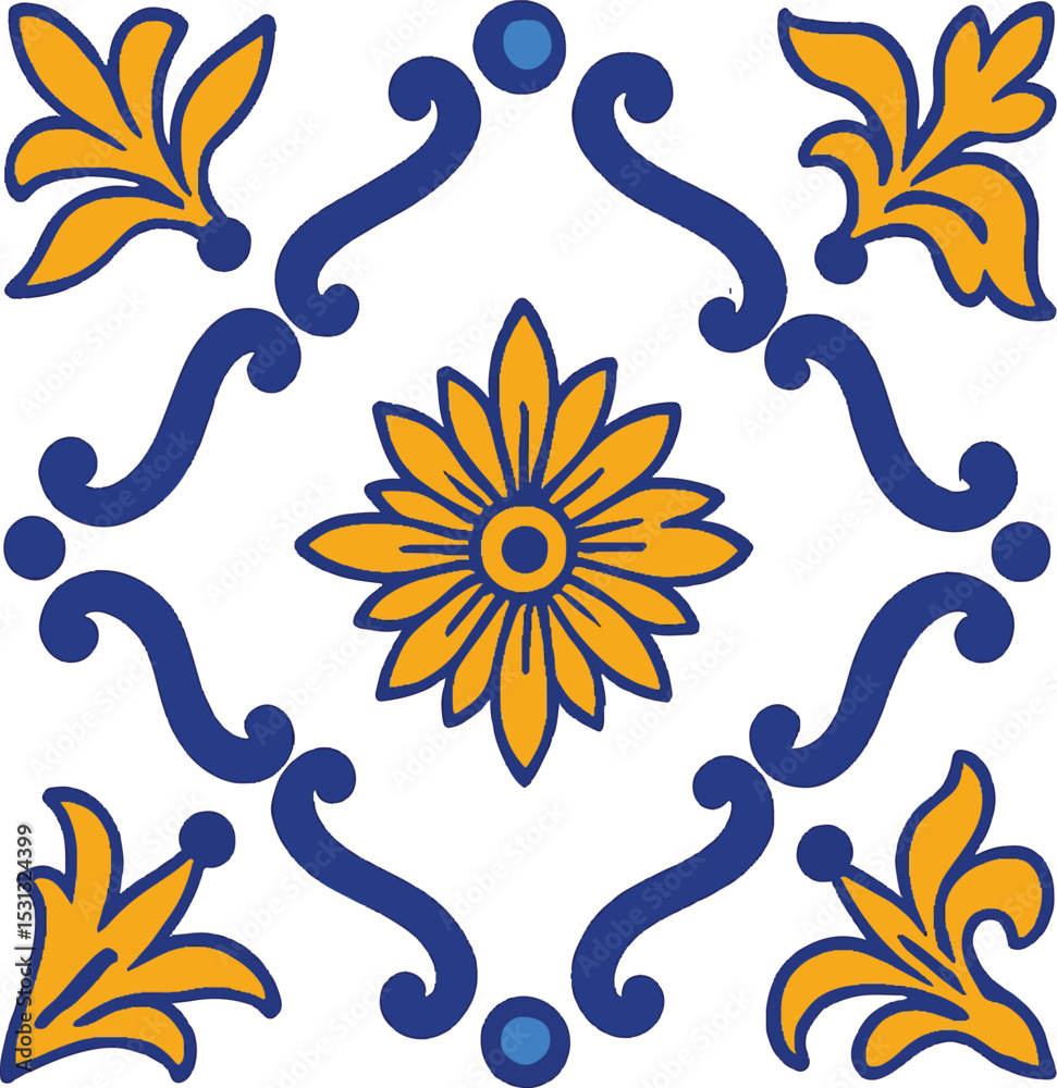 Fototapeta premium Seamless Decorative Tiles Design Pattern for Interior and Flooring