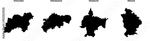 Ostrowiec, Ostrzeszow, Oswiecim, Otwock outline maps