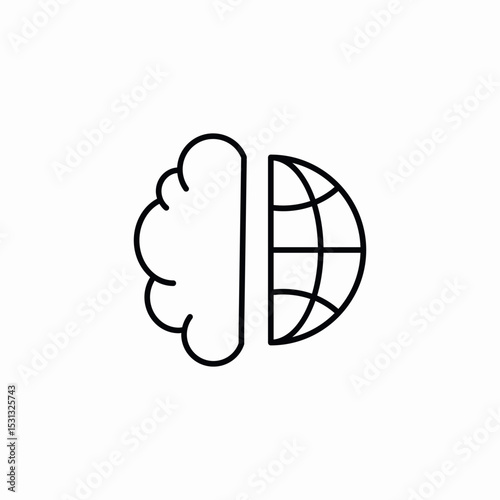 globe mind icon sign vector