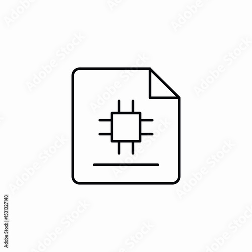 microchip paper icon sign vector