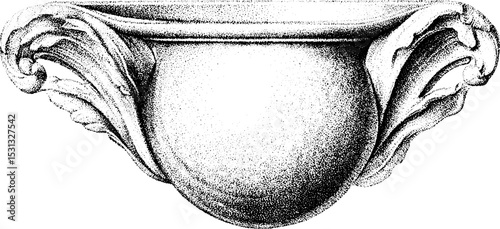 Ornate architectural detail featuring beak serif bowl design for antique decor concepts