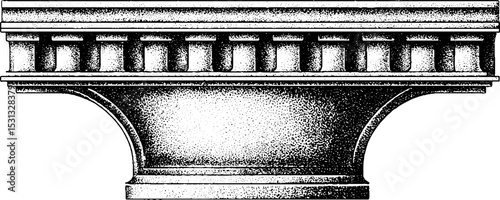 Architectural design concept featuring prestressed concrete beam and minimalist block photo