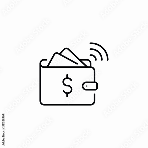 nfc card wallet icon sign vector