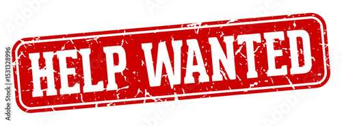 help wanted rectangular sign. help wanted stamp