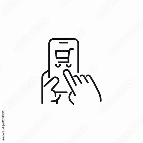 online store browsing mobile icon sign vector