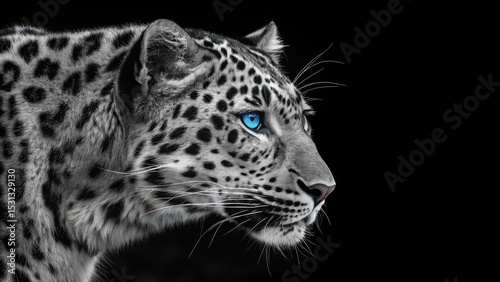 Majestic leopard staring intently wildlife photography studio setting close-up view animal behavior exploration