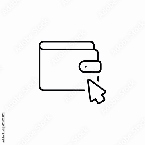online wallet click icon sign vector