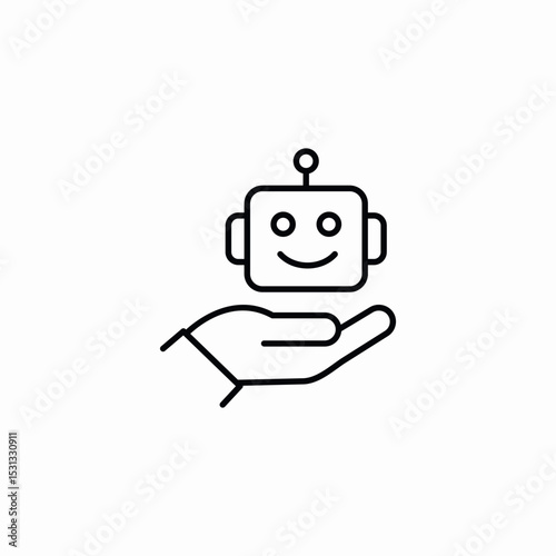 robot security icon sign vector