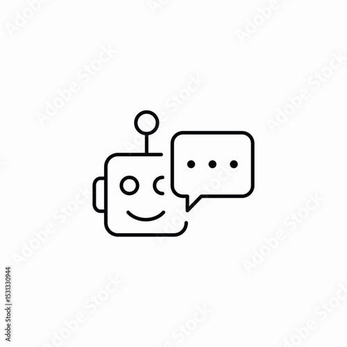 robot speech icon sign vector
