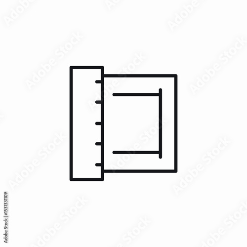 ruler lines icon sign vector
