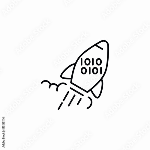 rocket programming icon sign vector