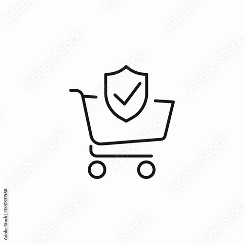 secured shopping icon sign vector
