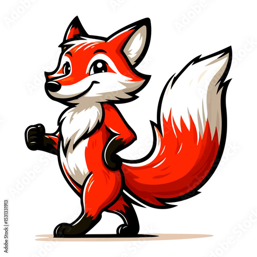 Adorable Cartoon Fox: A Playful and Charming Character Illustration